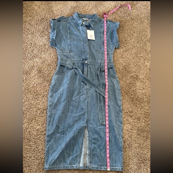 NWT Suncoo Paris Conny Midi Denim Dress 
size T3 or Large - Picture 12 of 12